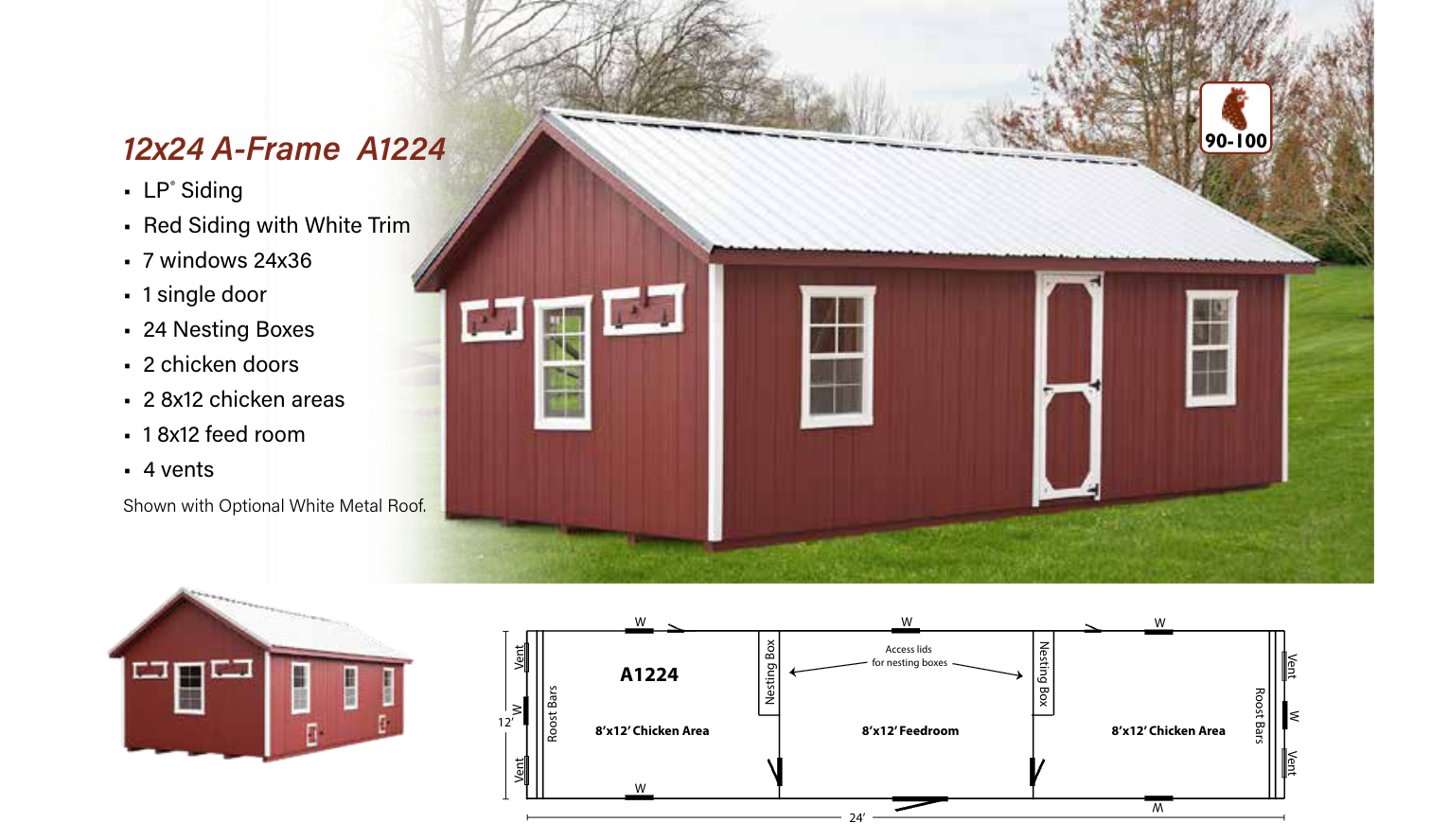 Hen House Chicken Coop A1224
