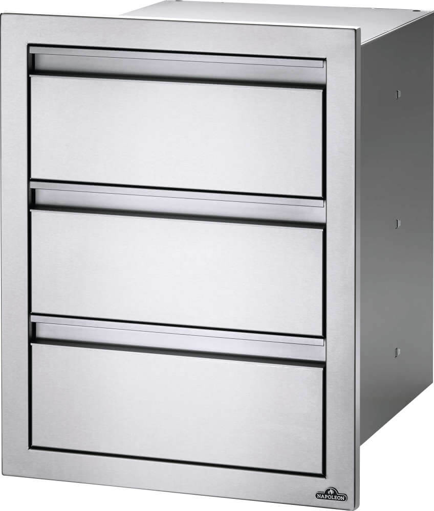 Napoleon Built-In Components 18" X 24" Stainless Steel Triple Drawer BI-1824-3DR