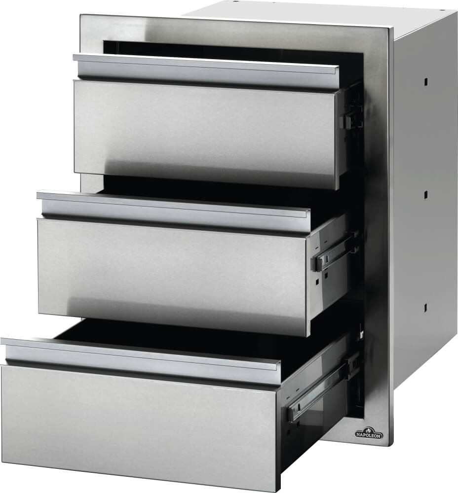 Napoleon Built-In Components 18" X 24" Stainless Steel Triple Drawer BI-1824-3DR