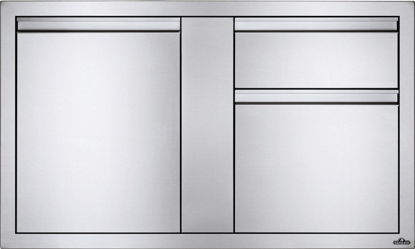 Napoleon Built-In Components 42" X 24" Stainless Steel Large Single Door & Double Drawer BI-4224-1D2DR