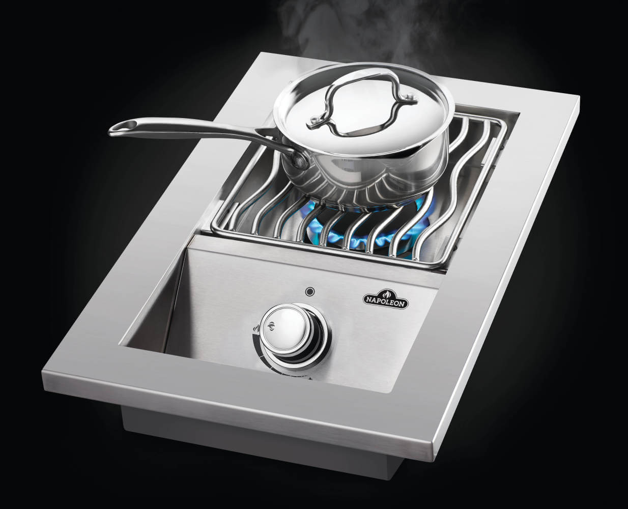 Napoleon Built-In 500 Series Stainless Steel Single Range with Stainless Steel Cover Top Burner BI10RT