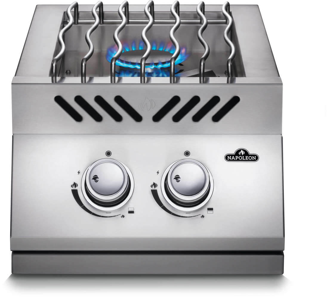 Napoleon Built-In 500 Series Stainless Steel Inline Dual Range Top Burner with Stainless Steel Cover BI12RT