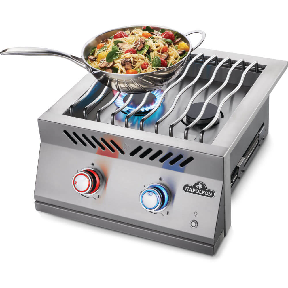 Napoleon Built-In 700 Series Stainless Steel Dual Range Top Burner with Stainless Steel Cover BIB18RT