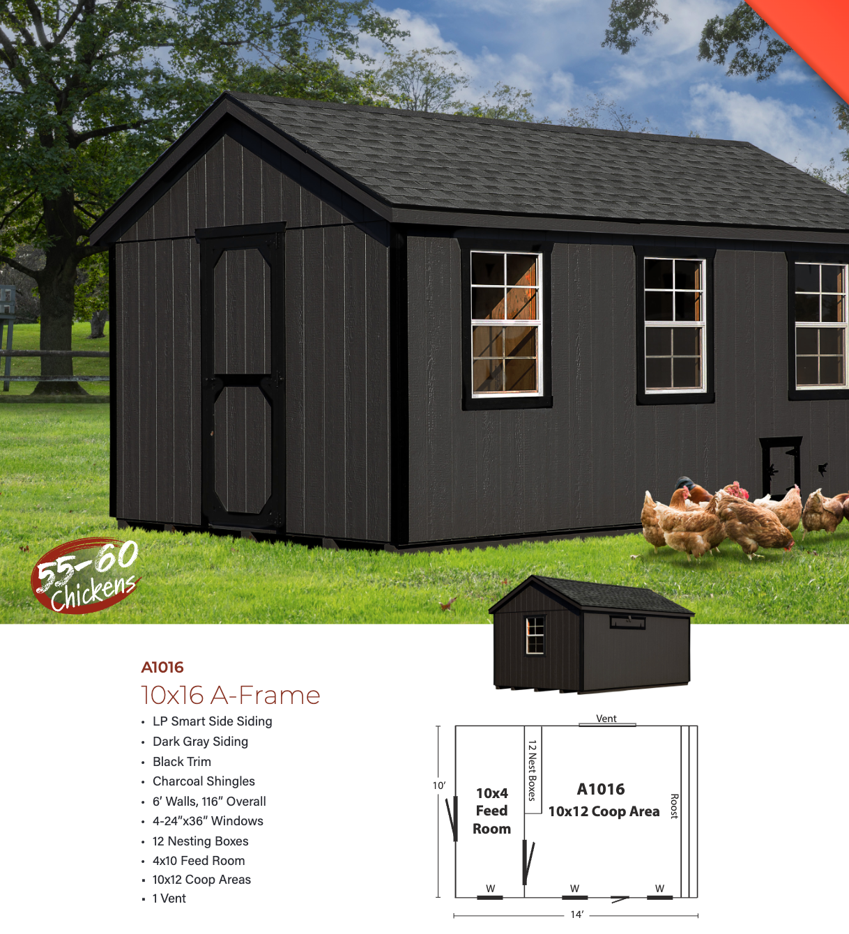 Hen House Chicken Coop A1016