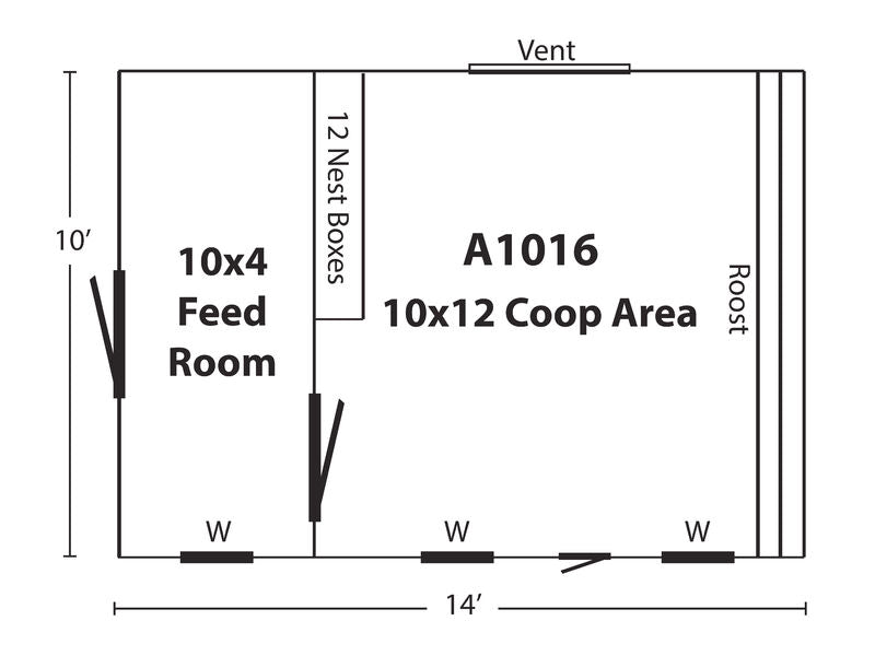 Hen House Chicken Coop A1016