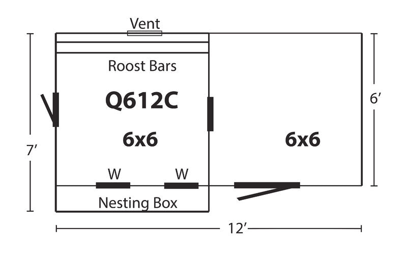 Hen House Chicken Coop Combination Quaker Q612C