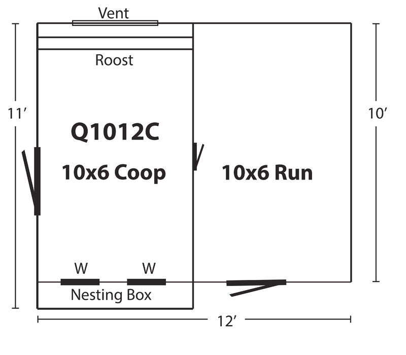 Hen House Chicken Coop Combination Quaker Q1012C