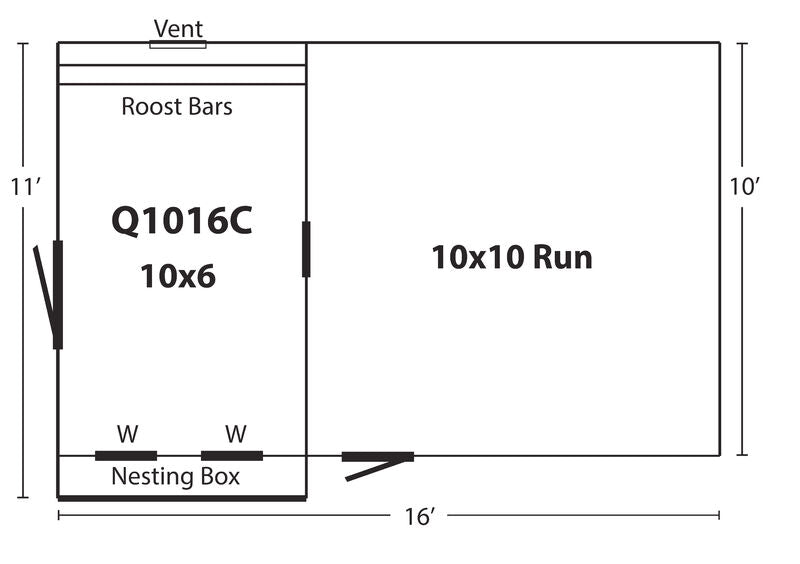 Hen House Chicken Coop Combination Quaker Q1016C