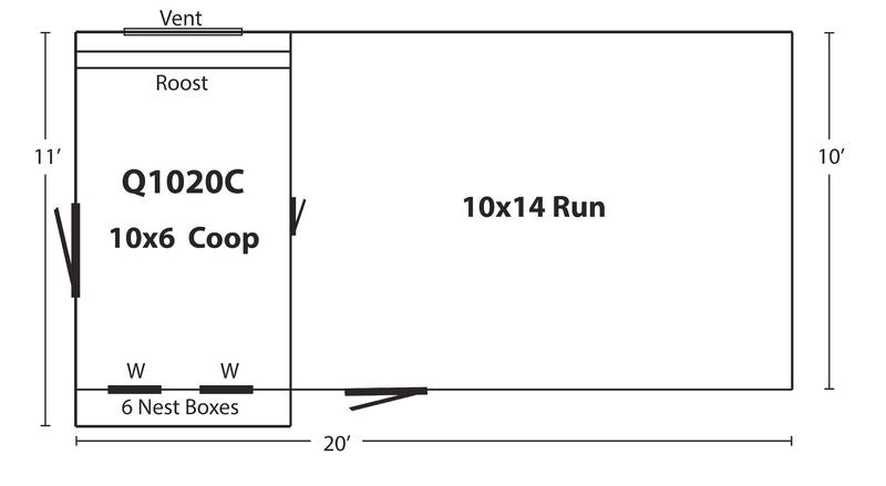 Hen House Chicken Coop Combination Quaker Q1020C