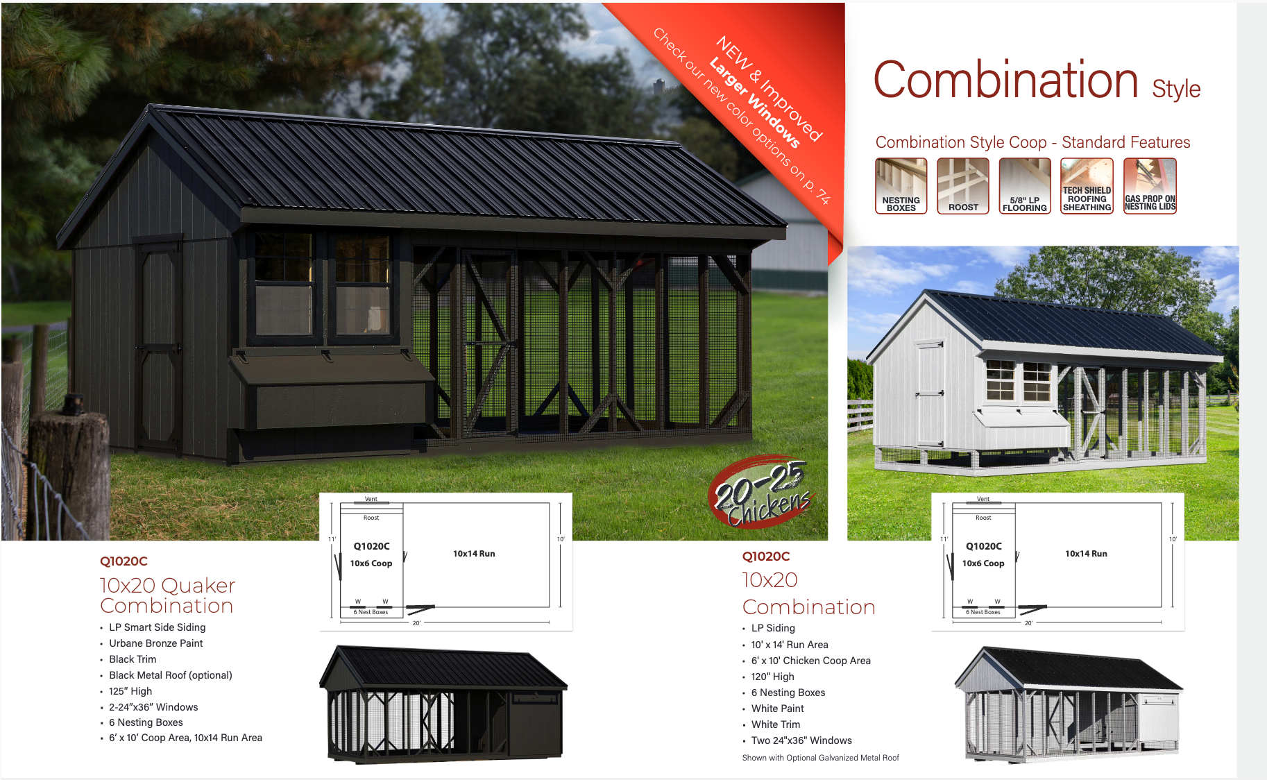 Hen House Chicken Coop Combination Quaker Q1020C