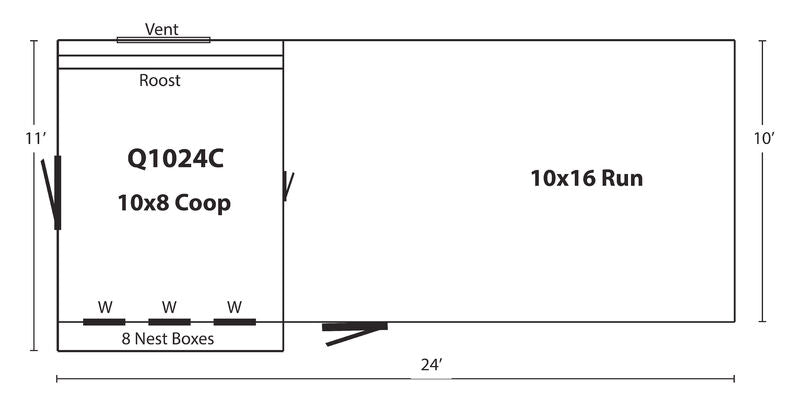 Hen House Chicken Coop Combination Quaker Q1024C