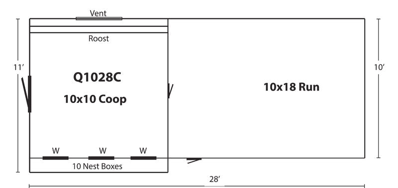 Hen House Chicken Coop Combination Quaker Q1028C