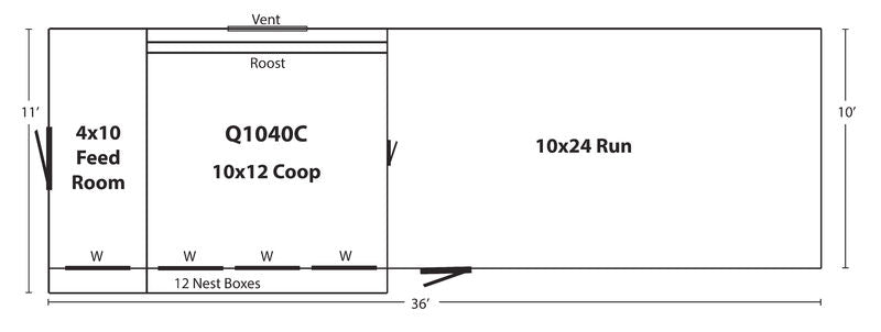 Hen House Chicken Coop Combination Quaker Q1040C