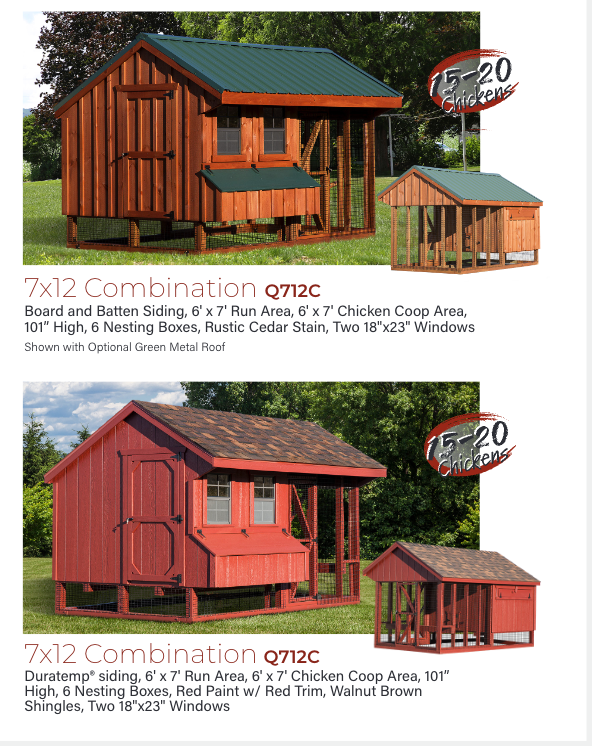 Hen House Chicken Coop Combination Quaker Q712C