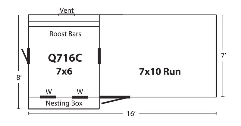 Hen House Chicken Coop Combination Quaker Q716C
