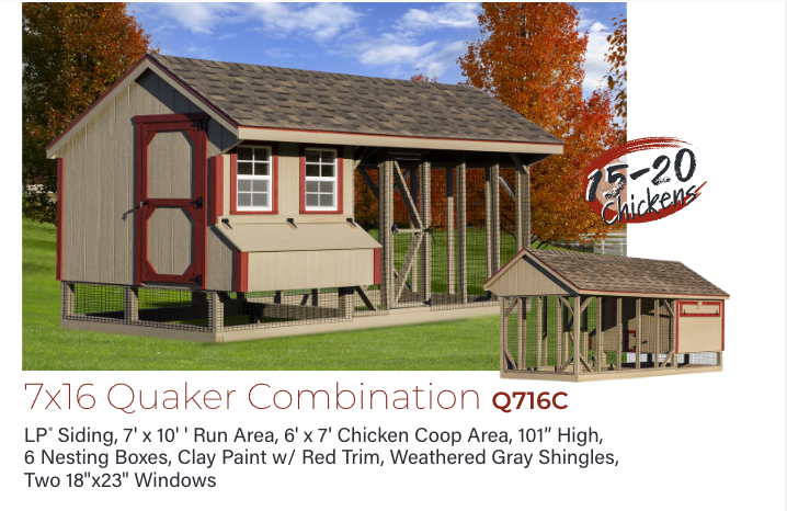 Hen House Chicken Coop Combination Quaker Q716C