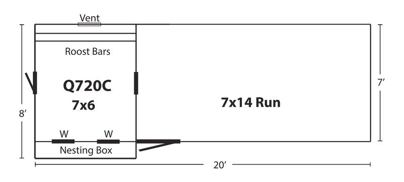 Hen House Chicken Coop Combination Quaker Q720C