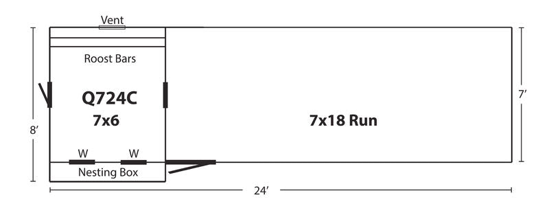 Hen House Chicken Coop Combination Quaker Q724C