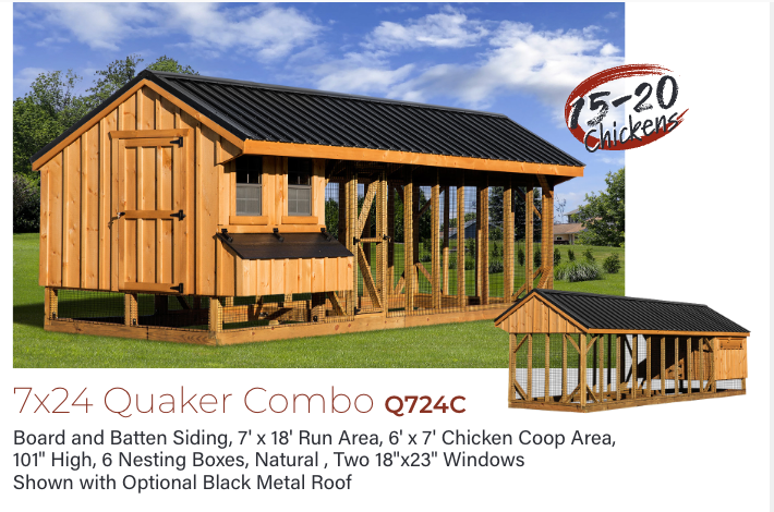 Hen House Chicken Coop Combination Quaker Q724C