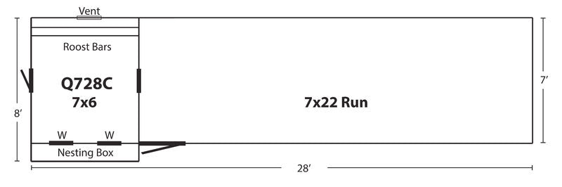 Hen House Chicken Coop Combination Quaker Q728C