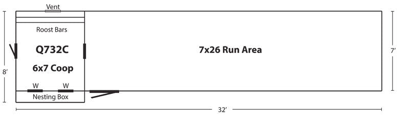 Hen House Chicken Coop Combination Quaker Q732C