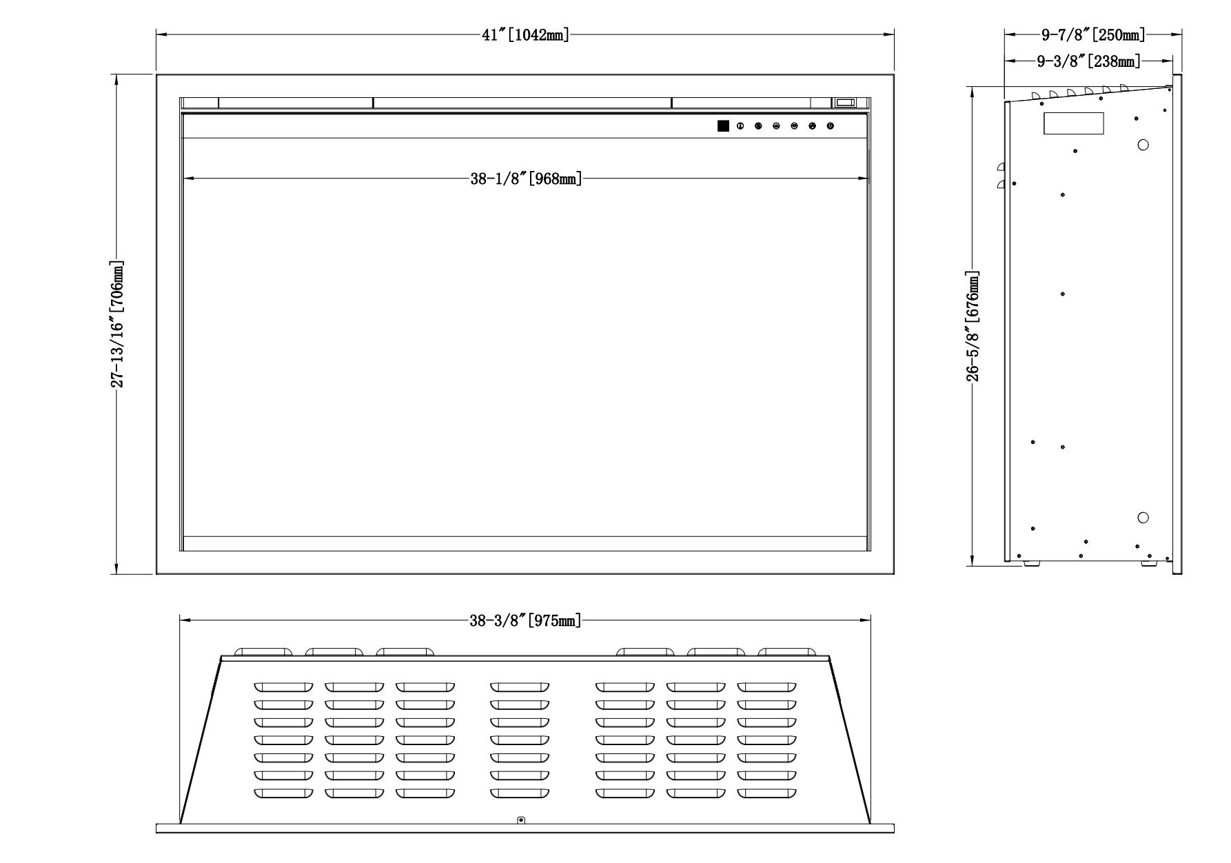 Modern Flames 42" ORION TRADITIONAL VIRTUAL ELECTRIC FIREPLACE OR42-TRAD
