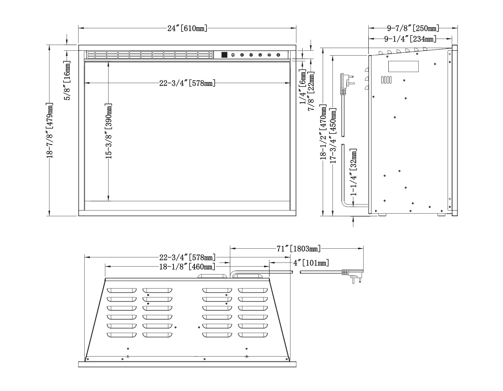 Modern Flames 26" REDSTONE TRADITIONAL ELECTRIC FIREPLACE RS-2621