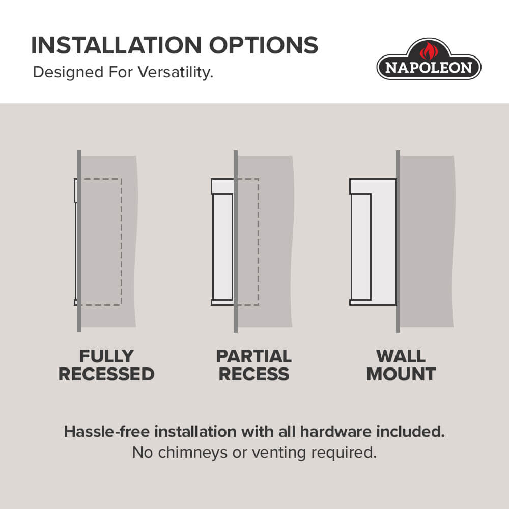 Napoleon Astound 62-inch Wall Mounted Electric Fireplace NEFL62AB