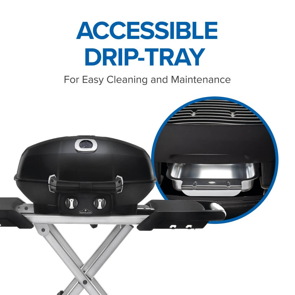 Napoleon TravelQ Pro with Scissor Cart Liquid Propane Portable Gas Grill PRO285X-BK