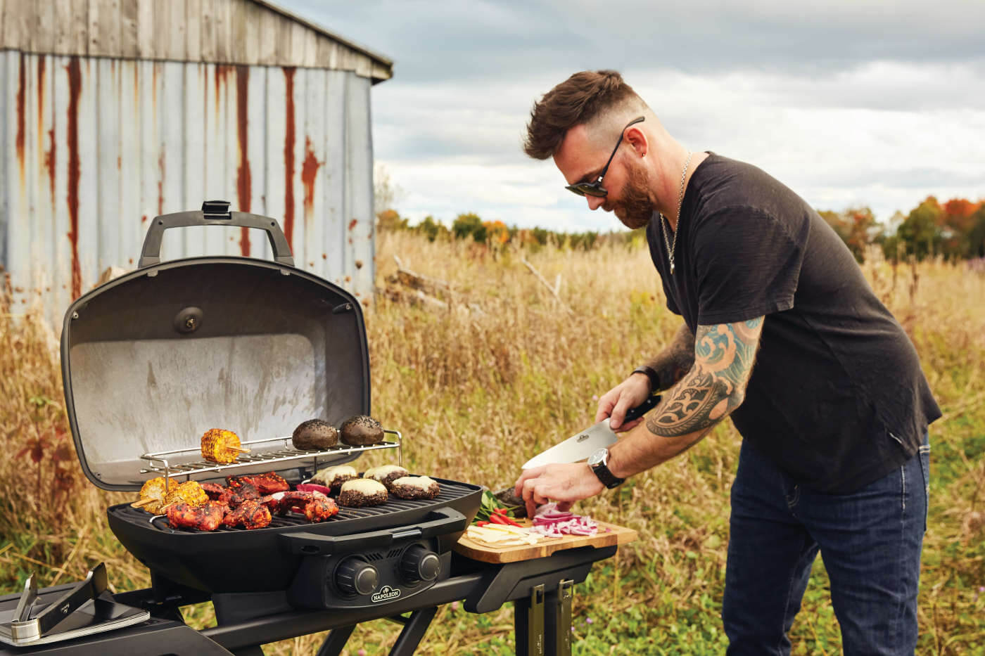 Napoleon Phantom TravelQ Pro 285 with Scissor Cart Portable Gas Grill PRO285X-MK-PHM