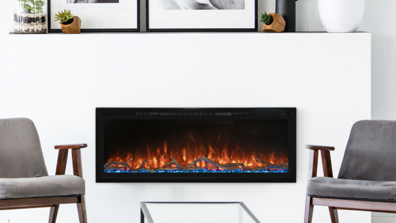 Modern Flames 100" SPECTRUM SLIMLINE WALL MOUNT/ RECESSED FIREPLACE SPS-100B
