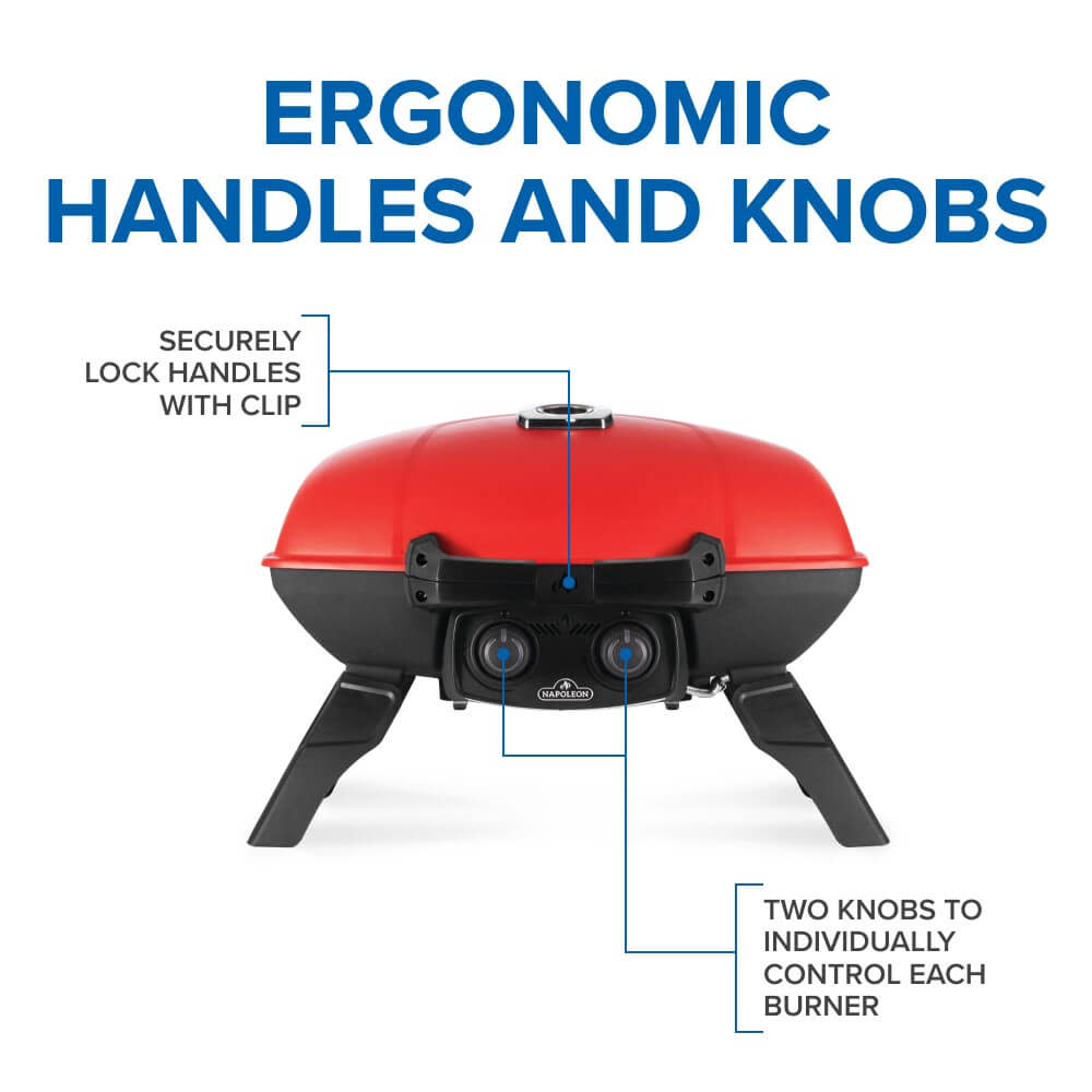 Napoleon TravelQ 285 with Griddle Portable Liquid Propane Gas Grill TQ285-RD-1-A