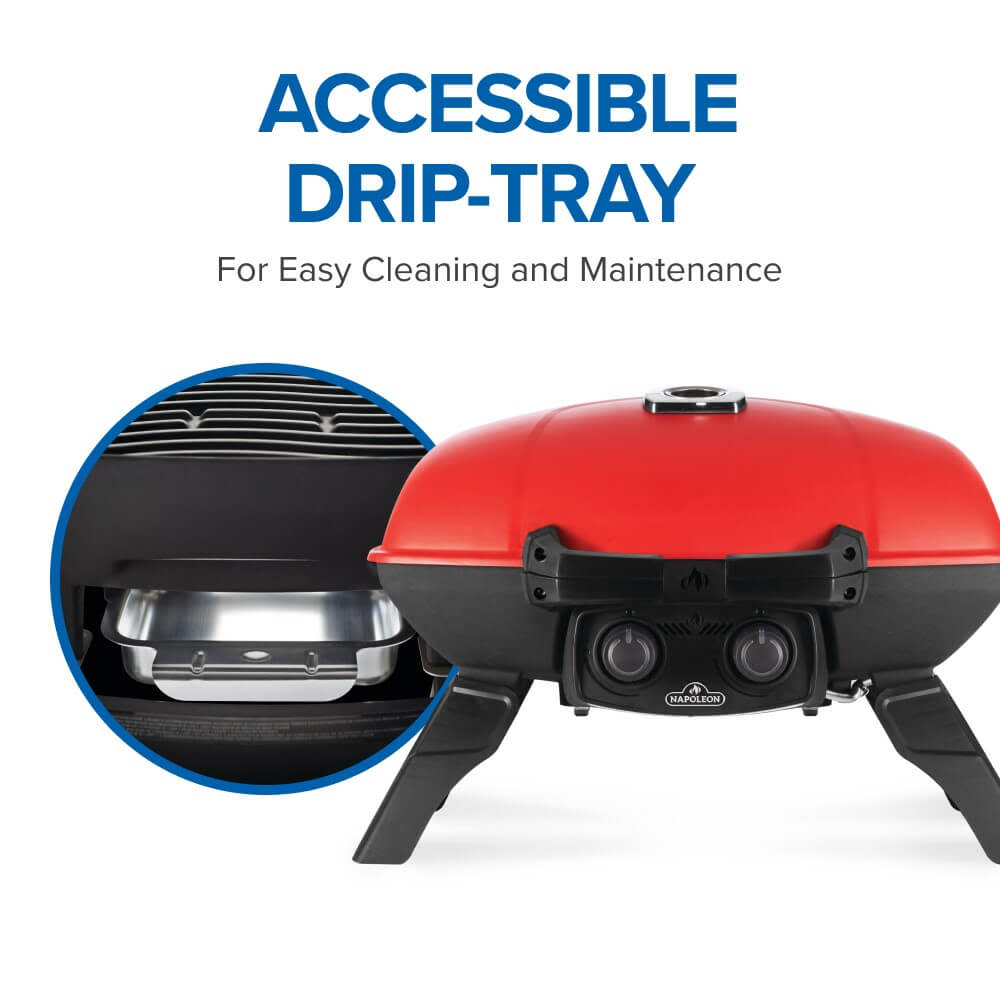 Napoleon TravelQ 285 with Griddle Portable Liquid Propane Gas Grill TQ285-RD-1-A