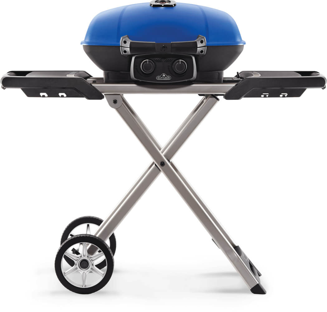 Napoleon TravelQ 285x with Scissor Cart and Griddle Liquid Propane Portable Gas Grill TQ285X-BL-1