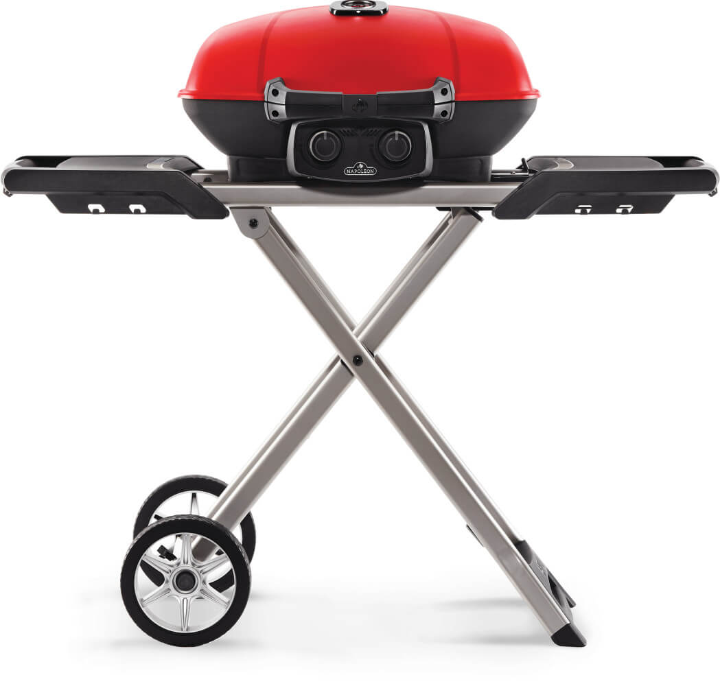 Napoleon TravelQ 285x with Scissor Cart Liquid Propane Portable Gas Grill TQ285X-RD-1-A