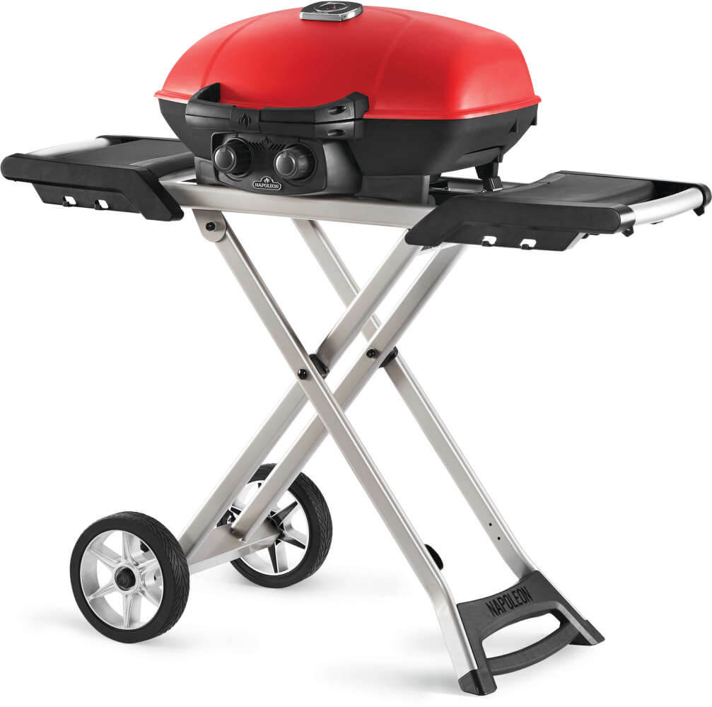 Napoleon TravelQ 285x with Scissor Cart Liquid Propane Portable Gas Grill TQ285X-RD-1-A