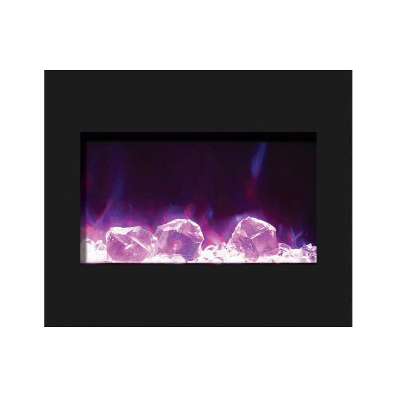Amantii Zero Clearance 30" Electric Fireplace ZECL-30-3226-BG with 32" x 26" Black Glass Surround