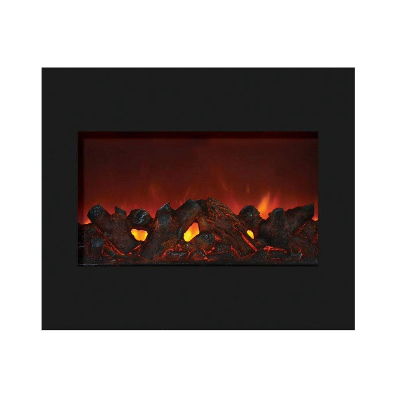 Amantii Zero Clearance 30" Electric Fireplace ZECL-30-3226-BG with 32" x 26" Black Glass Surround