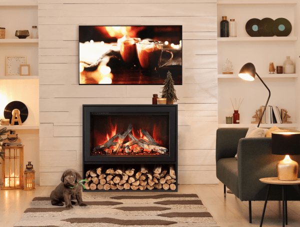 Amantii 26-inch Black Contemporary Pedestal Display TRD-26-BLK-PDS