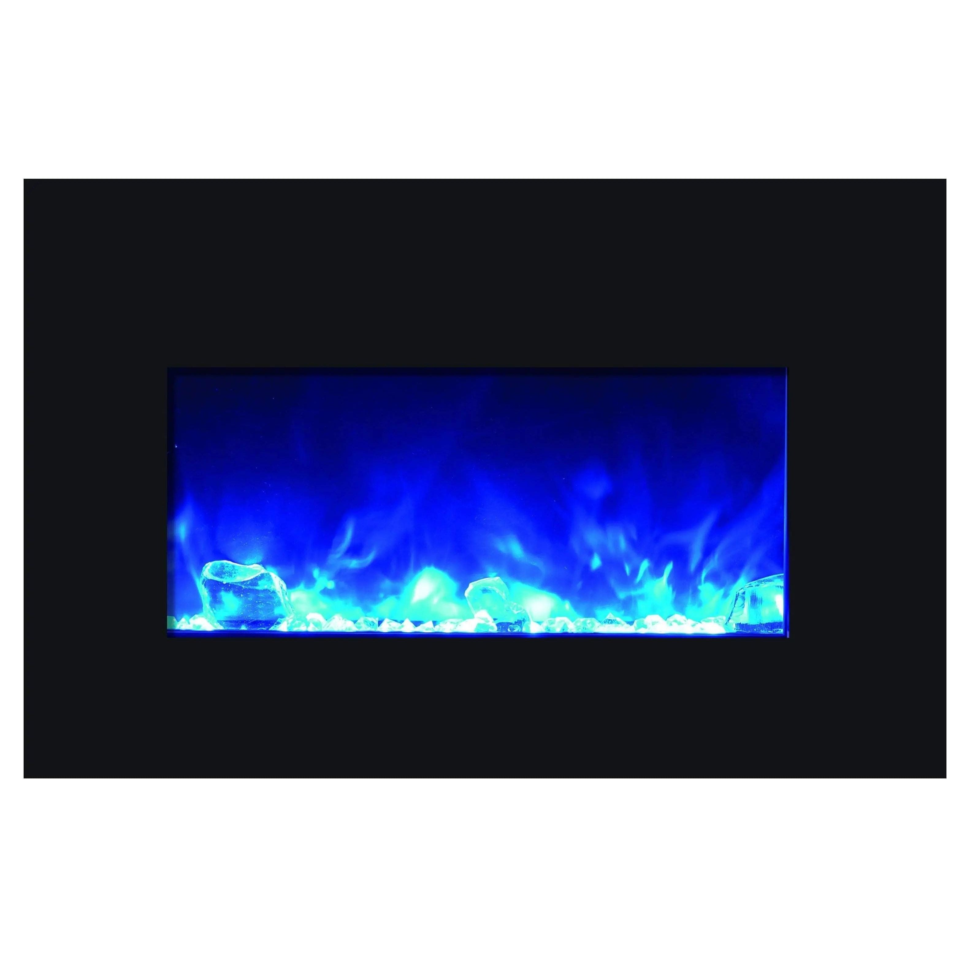 Amantii 30" Medium Insert Electric Fireplace INSERT-30-4026-BG with Black Glass Surround