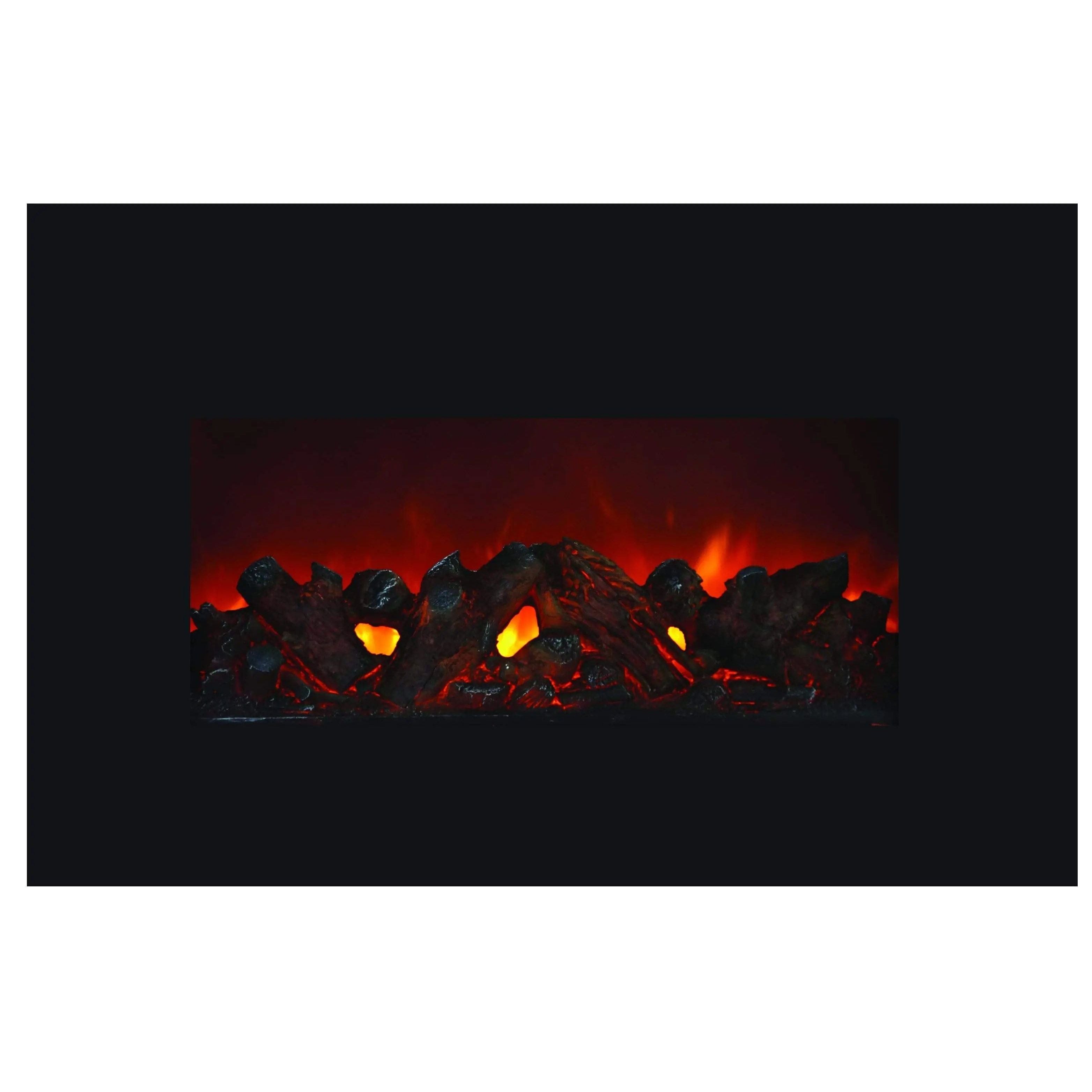 Amantii 30" Medium Insert Electric Fireplace INSERT-30-4026-BG with Black Glass Surround