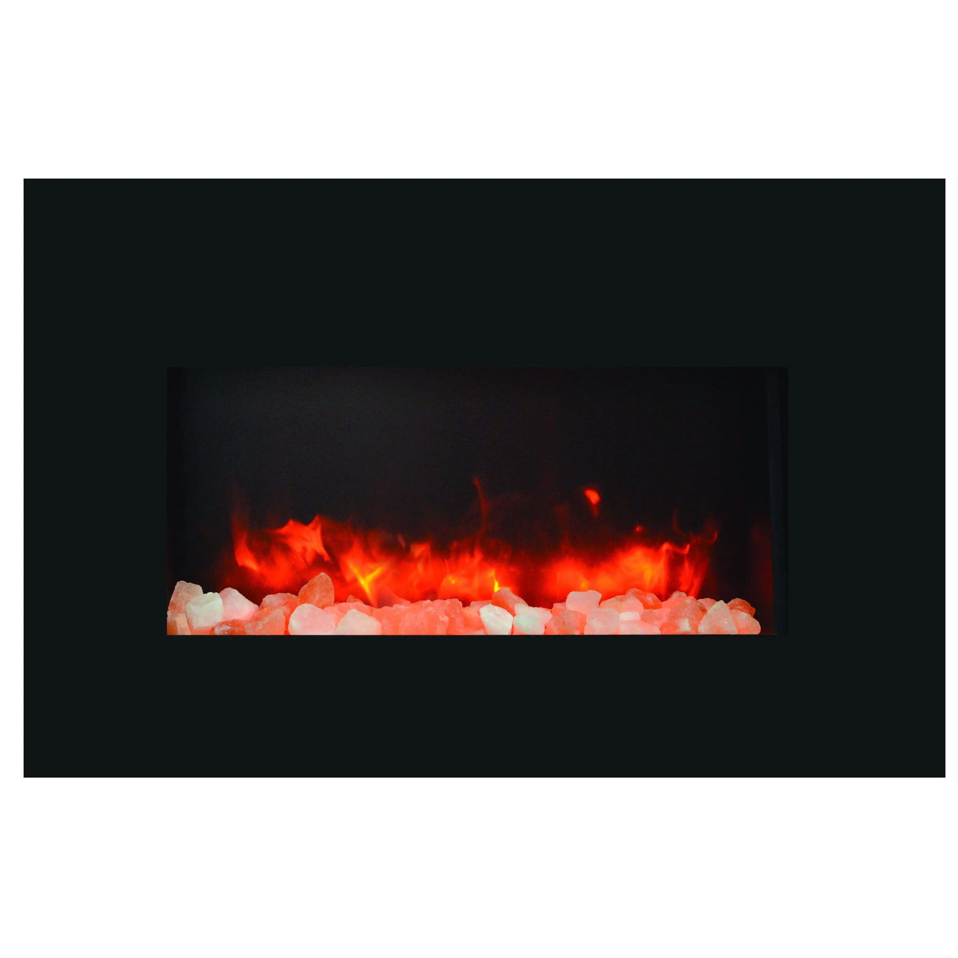 Amantii 30" Medium Insert Electric Fireplace INSERT-30-4026-BG with Black Glass Surround