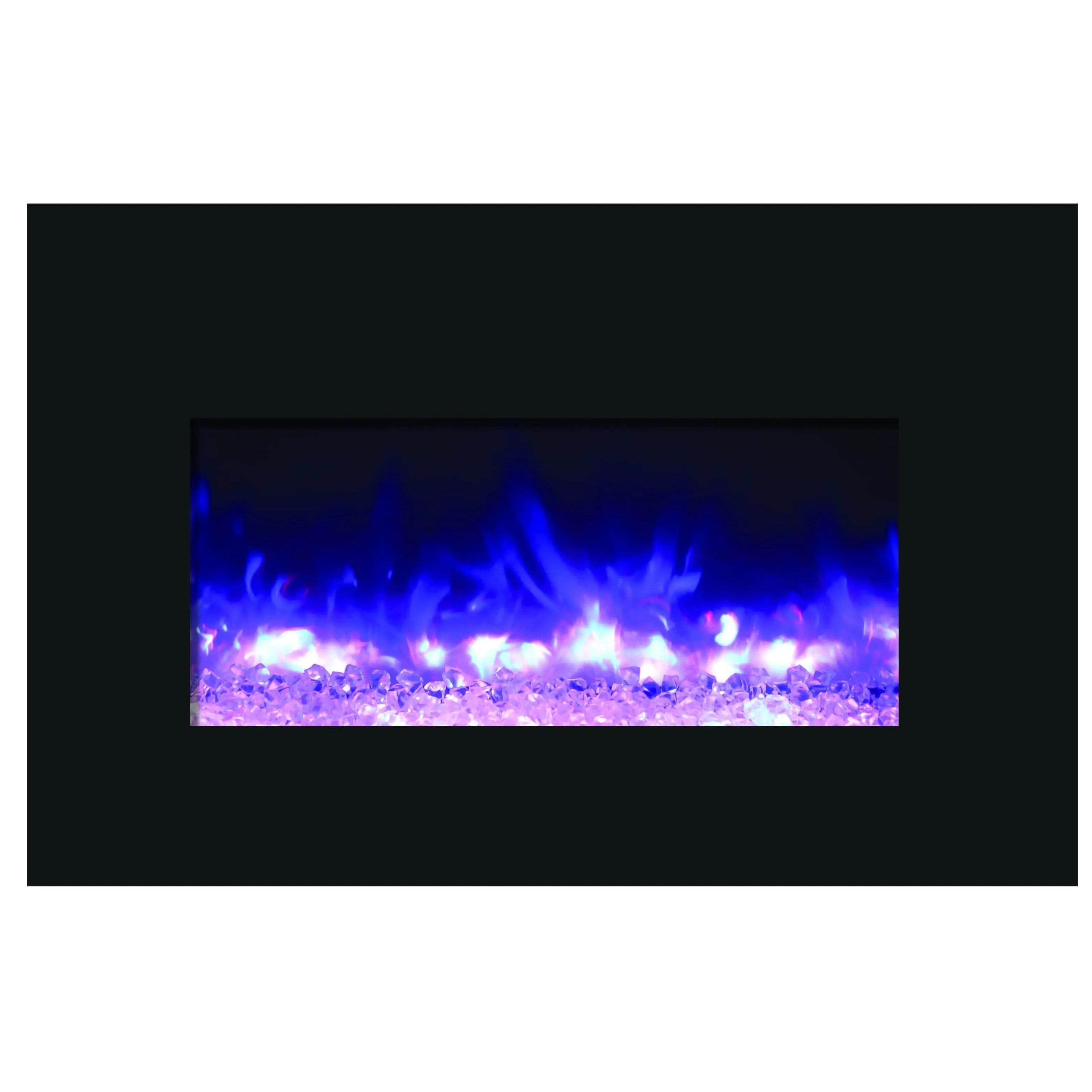 Amantii 30" Medium Insert Electric Fireplace INSERT-30-4026-BG with Black Glass Surround
