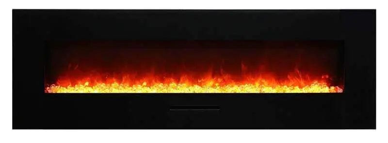 Amantii 50" Glass Front Flush/Wall Mount Electric Fireplace WM-FM-50-BG-NOLOG