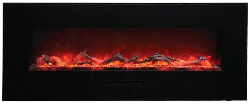 Amantii 50" Glass Front Flush/Wall Mount Electric Fireplace WM-FM-50-BG-NOLOG
