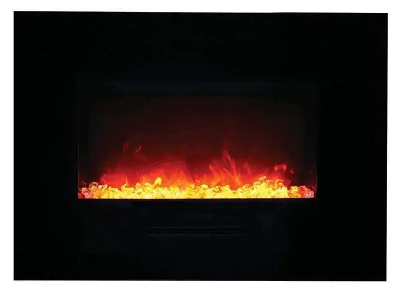 Amantii 50" Glass Front Flush/Wall Mount Electric Fireplace WM-FM-50-BG-NOLOG