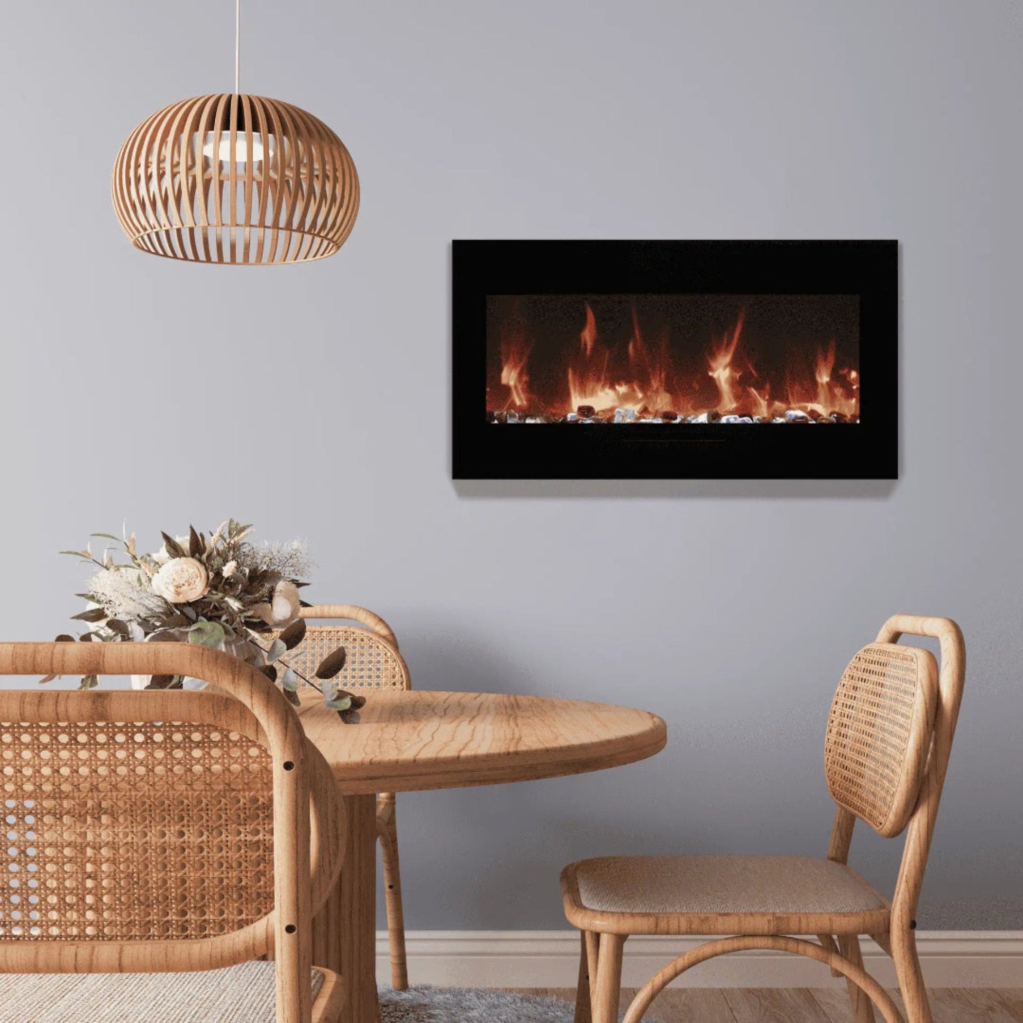 Amantii Wall Mount/Flush Mount 50" Electric Fireplace WM-FM-50-BG