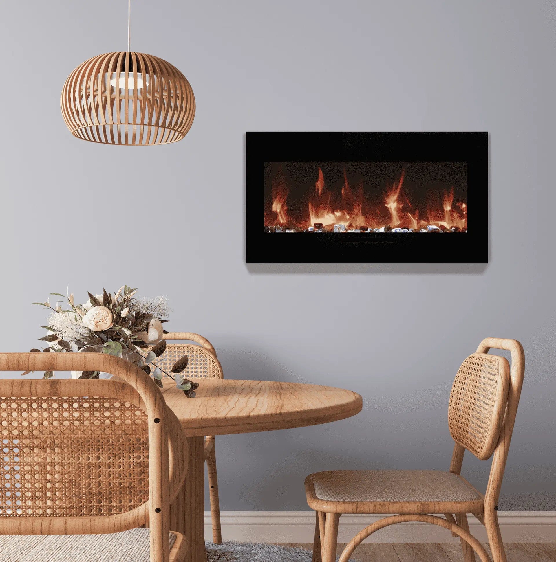Amantii Wall Mount/Flush Mount 60" Electric Fireplace WM-FM-60-7023-BG