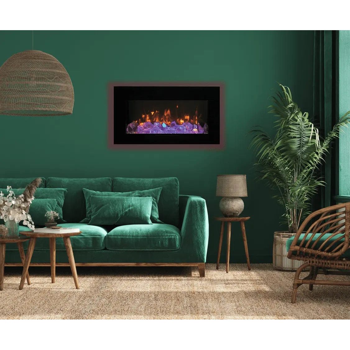 Amantii Wall Mount/Flush Mount 88" Electric Fireplace WM-FM-88-10023-BG