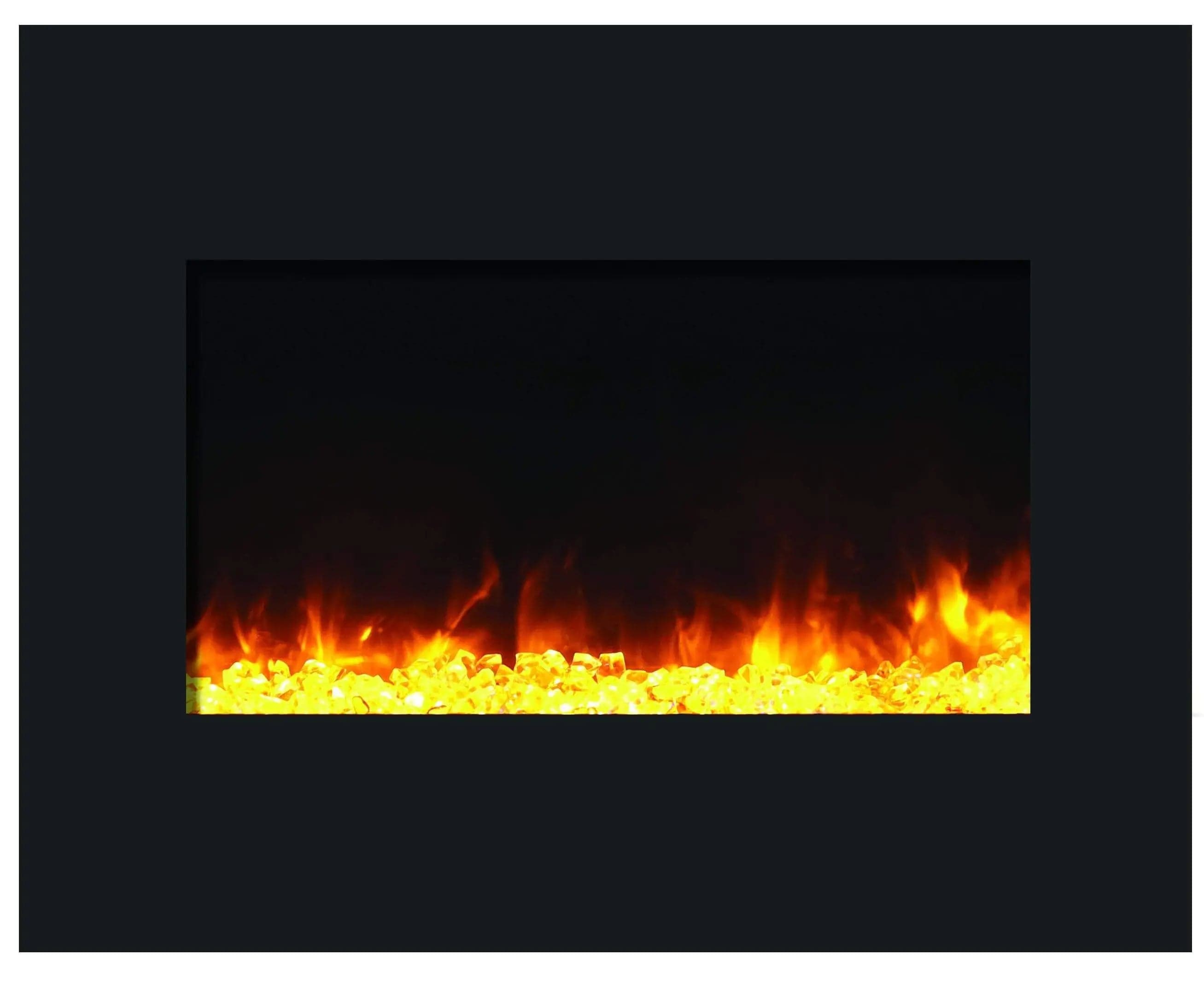 Amantii Zero Clearance 26" Electric Fireplace ZECL-26-2923-BG with 29" x 23" Black Glass Surround